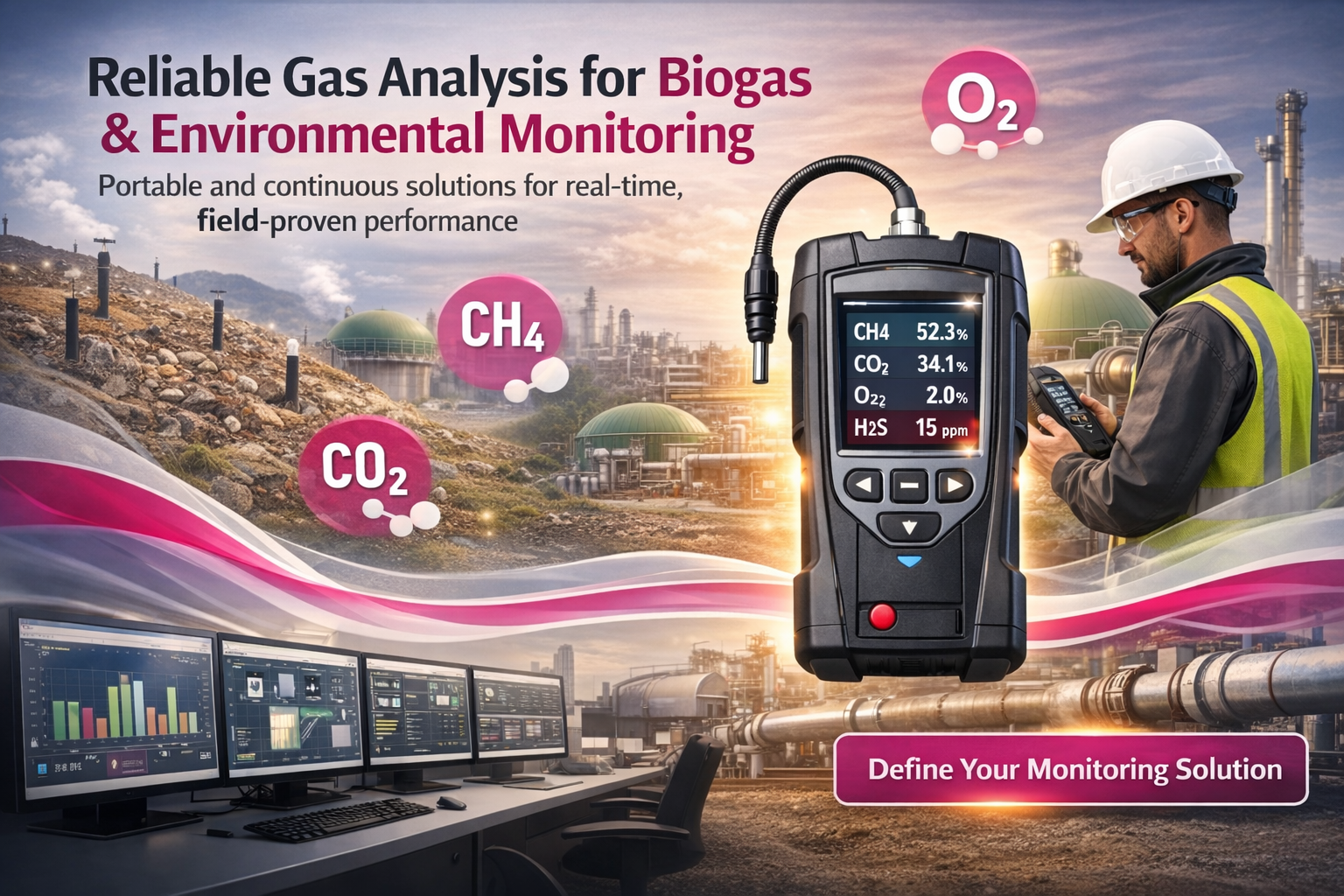 Multi-gas monitoring solutions for biogas plants and landfills in Canada