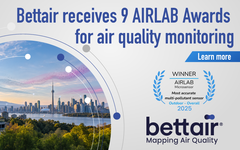 Bettair Cities recognized in international air quality sensor testing